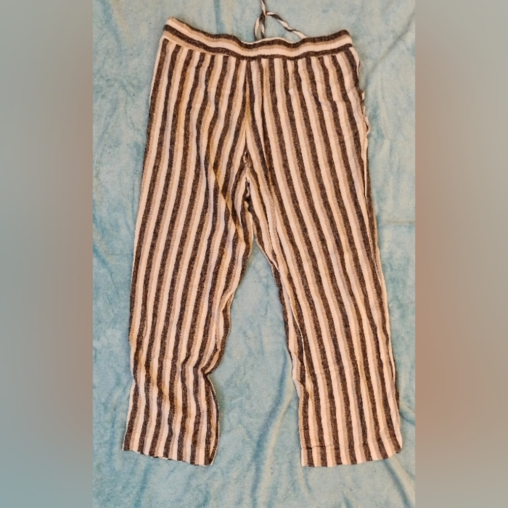 Marissa Olin Striped Linen Blend Trousers